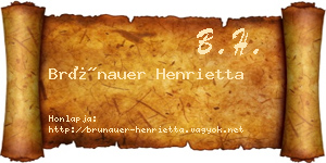 Brünauer Henrietta névjegykártya